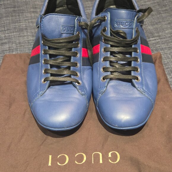 Gucci Other - Gucci Low-Top Sneakers | Blue Leather | Men’s US 9